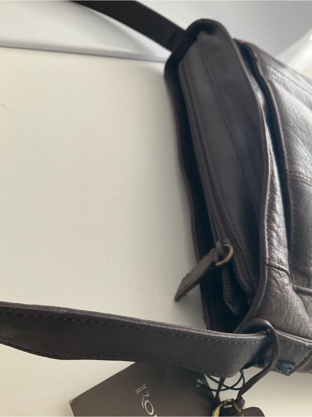 Rolfs Dark Brown Leather Bag Purse - Picture 4 of 11